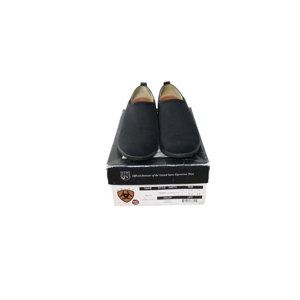 Ariat Womens Black Slip-On Shoes With Leather Trim & Low Heel USA Size 7 - Picture 5 of 11